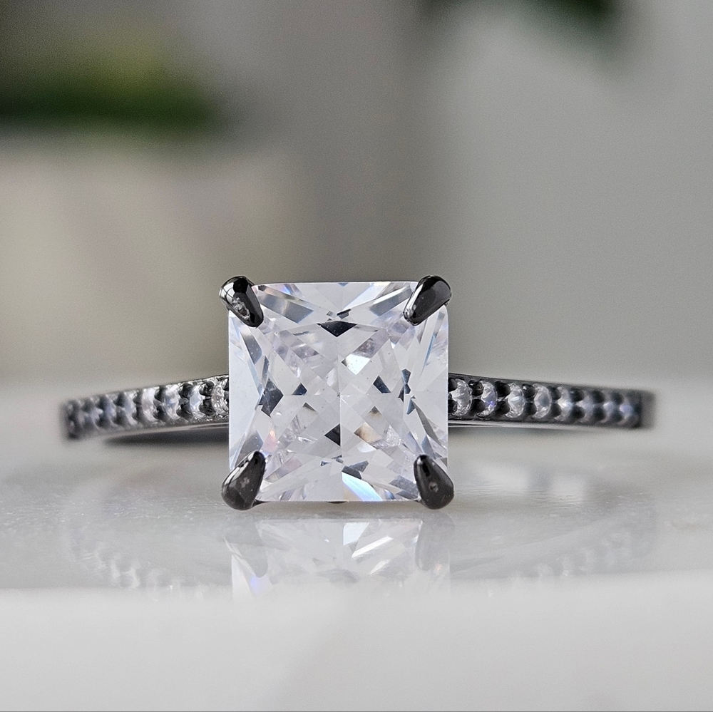 Black Gold ring, size 10, 925 Sterling Silver